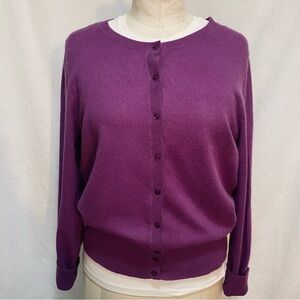 Lord & Taylor Purple Cashmere Cardigan (XL but fits like a L)